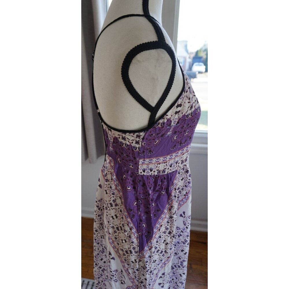 Purple Floral Print Maxi Dress - Size S - Picture 10 of 13